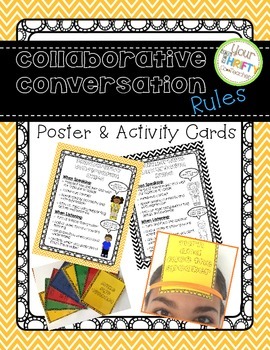 Preview of Collaborative Conversation Rules Posters and Activity Cards FREE