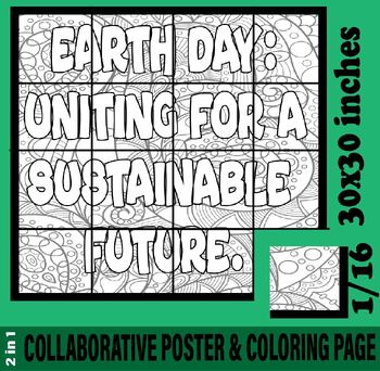 Preview of Collaborative Earth Day Poster for Bulletin Board and Door Decoration.