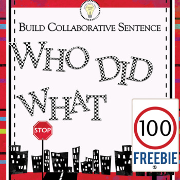 Preview of Collaborative Fold Over Build a Sentence Story/ Subject and Predicate Game