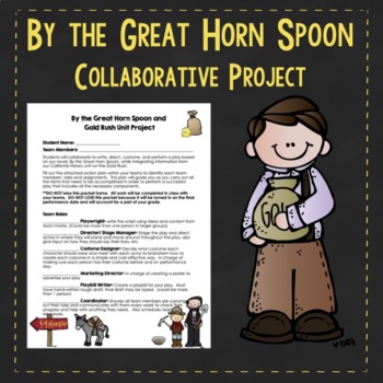 Preview of Collaborative Gold Rush Unit Project using novel, By the Great Horn Spoon