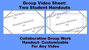 Preview of Collaborative Group Video Notes Sheet:  Two Customizable Student Handouts