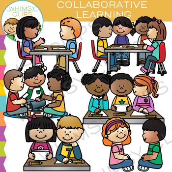 Preview of Classroom Kids Collaborative Learning School Clip Art