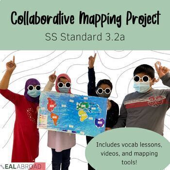 Preview of Grade 3 World Map Skills Geography Lesson & Project