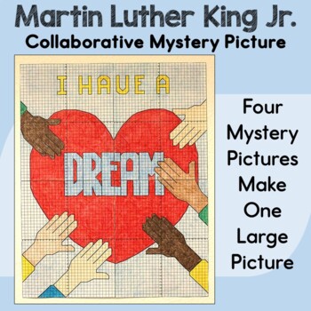 Preview of Collaborative Martin Luther King Jr. Coordinate Plane Graphing Picture