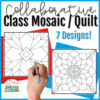 Preview of Collaborative Mosaic Class Quilt Art Project End of the Year Activity