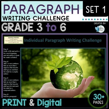 Preview of Paragraph Writing Challenge Set 1