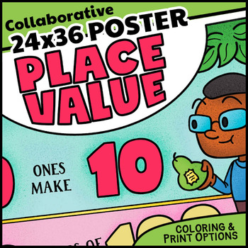 Preview of Collaborative Place Value to 1000 Activity | Fun Base Ten Poster & Anchor Chart