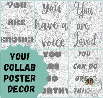 Preview of Collaborative Poster BUNDLE | Growth Mindset | Inspirational Decor | SEL