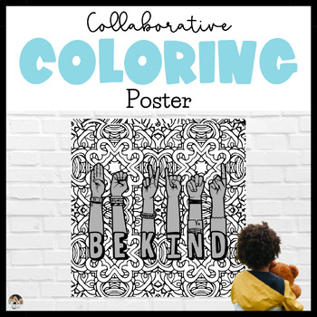 Preview of Be Kind Collaborative Poster | Random Acts of Kindness Coloring | Day of Pink