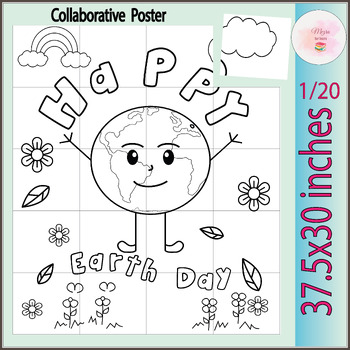 Preview of Collaborative Poster For Earth Day | Great Art Activity - Celebrate Earth day