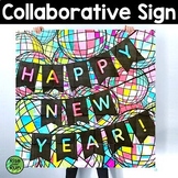 Collaborative Poster Happy New Year with Disco Balls