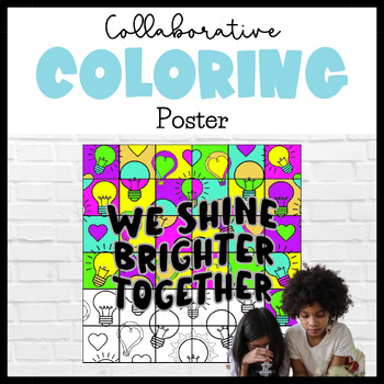 Preview of Collaborative Poster | Team Building Activities | STEM Challenge Coloring Pages