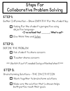 collaborative problem solving sheet
