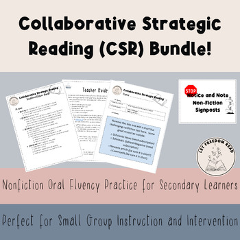 Preview of Collaborative Strategic Reading Bundle | Implementation Guide and Template