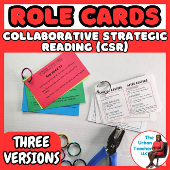Preview of Collaborative Strategic Reading (CSR) Roles Cards: Group Reading Comprehension