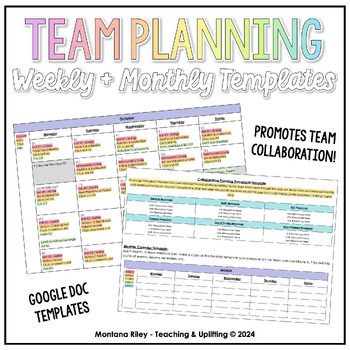 Preview of Collaborative Team Planning Templates