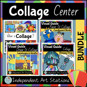 Preview of COLLAGE Art Center BUNDLE of Independent Visual Guides for Fast Finishers
