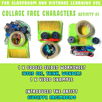 Preview of Collage Face Characters Activity [Classroom and Distance Learning]