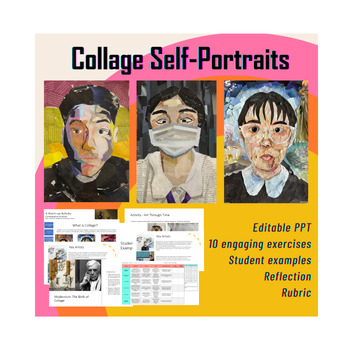 Preview of Self-Portraits in Collage for Middle School and High School Art