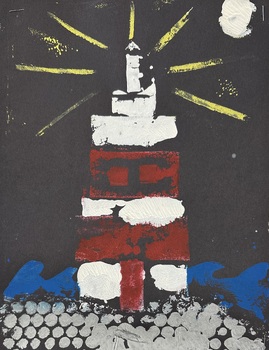 Preview of Collagraph Lighthouse Printmaking Project