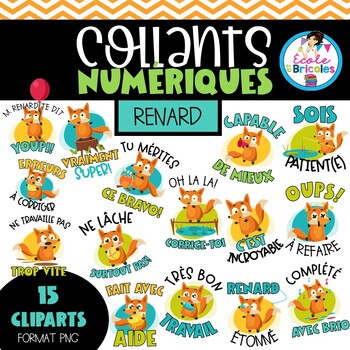 Preview of Collants numériques (Renards) french digital stickers