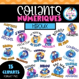 Collants numériques hiboux (French digital stickers)