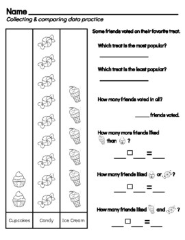 Preview of Collect & Compare Data! First Grade Graphing + Data Questions (aligned w iReady)