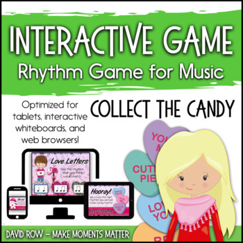 Preview of Interactive Rhythm Game - Collect the Candy Valentine's Day Rhythm Game
