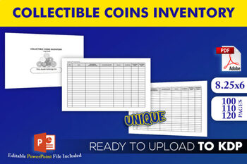 Preview of Collectible Coins Inventory Log Book - KDP Interior Template Ready to Upload