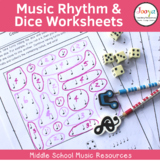 Music Rhythm & Dice Worksheets