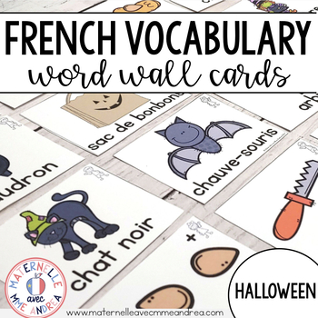 Preview of FRENCH Halloween Vocabulary Cards (Cartes de vocabulaire - L'Halloween)
