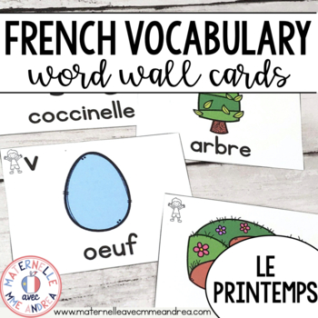 Preview of FRENCH Spring Vocabulary Cards (Cartes de vocabulaire - Le printemps)