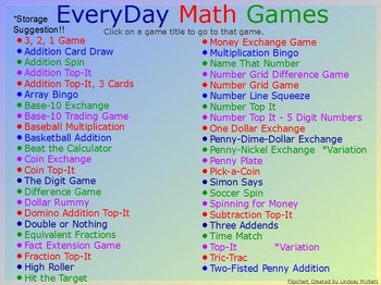 Preview of Collection of 47 EveryDay Math Games for Interactive Whiteboards