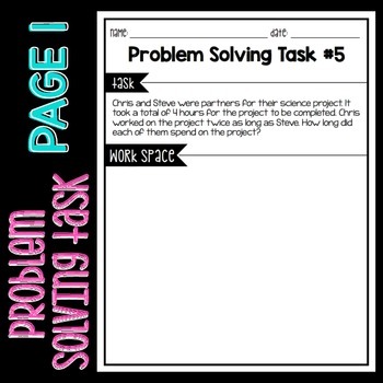 Problem Solving Tasks by Create Teach Share | Teachers Pay Teachers