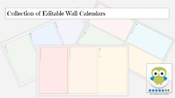 Preview of Collection of Editable Wall Calendars