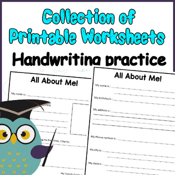 Preview of Collection of Printable Worksheets -Handwriting practice