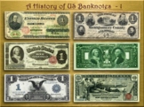 Collection of images of old US banknotes.  10 images.