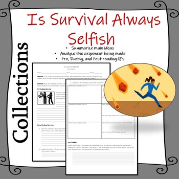 Preview of Collections: Is Survival Always Selfish?