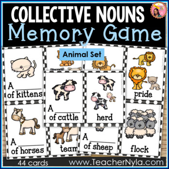 Preview of Collective Noun Memory Game for Animal Grouping