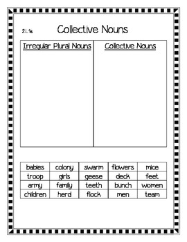 collective nouns 2nd grade common core by heather ramsey