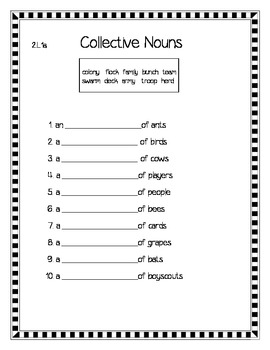 collective nouns 2nd grade common core by heather ramsey