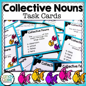Preview of Collective Nouns 2nd Grade ELA Grammar Practice Activity Task Cards Scoot Game