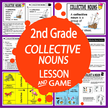 Preview of Collective Nouns Activities & Worksheets–2nd Grade ELA Collective Nouns Lesson 