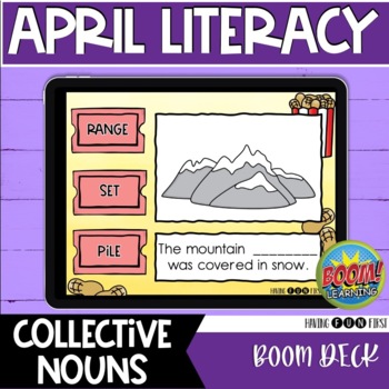 Preview of Collective Nouns Activity Spring Boom Cards Literacy Center People Animal Things