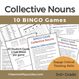 Collective Nouns Bingo Games 10 Games 300 Bingo Cards 3rd 