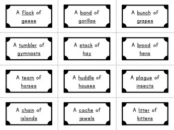 Collective Nouns - Flash Cards by The Prodigy Box | TpT