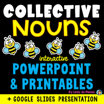 Preview of Collective Nouns PowerPoint / Google Slides, Worksheets, Poster, & More!