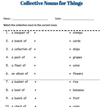 Collective Nouns Worksheets (People, Animals and Things) by I Love Teachy