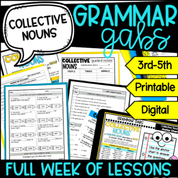Preview of Collective Nouns Grammar Lessons and Activities - Printable and Digital