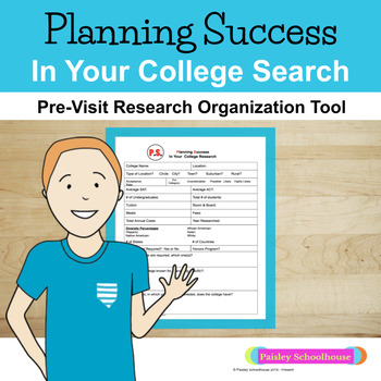 Preview of College Search FREEBIE: Pre-Visit Research Organization Tool